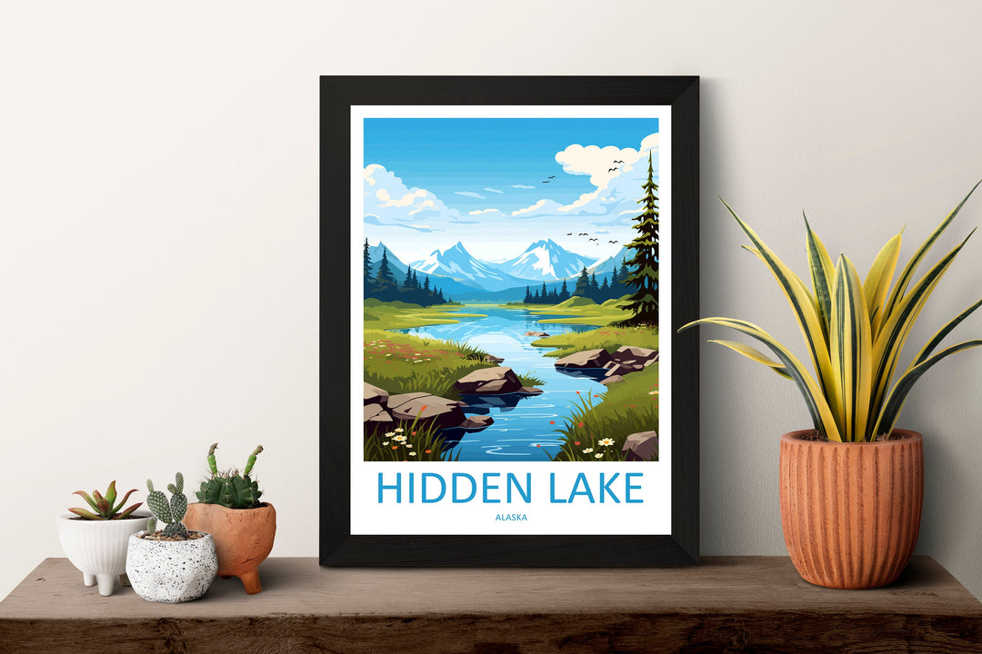 Hidden Lake Travel Print Wall Art Hidden Lake Wall Hanging Home Décor Hidden Lake Gift Art Lovers Alaska Art Lover Gift Hidden Lake Gift