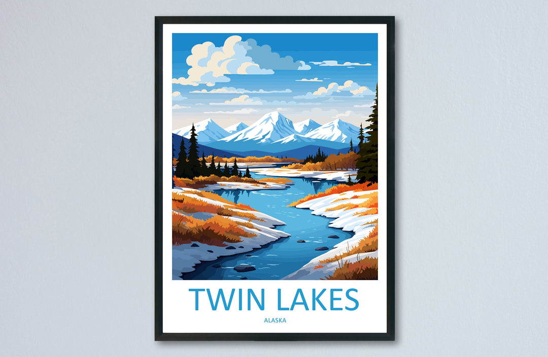 Twin Lakes Travel Print Wall Art Twin Lakes Wall Hanging Home Décor Twin Lakes Gift Art Lovers Alaska Art Lover Gift Twin Lakes Poster