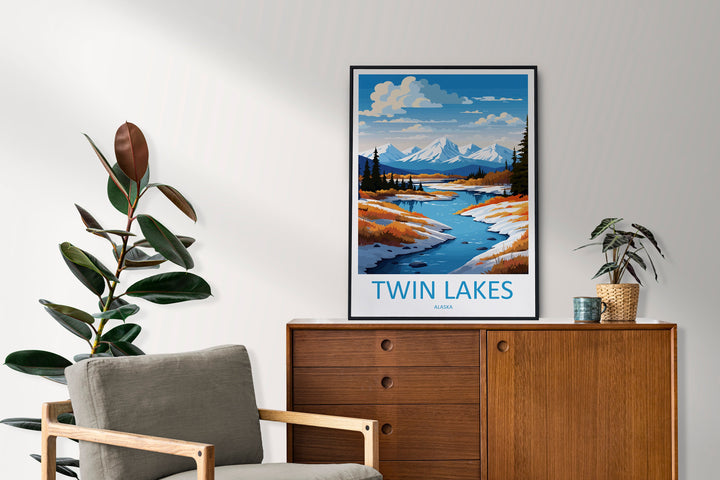 Twin Lakes Travel Print Wall Art Twin Lakes Wall Hanging Home Décor Twin Lakes Gift Art Lovers Alaska Art Lover Gift Twin Lakes Poster