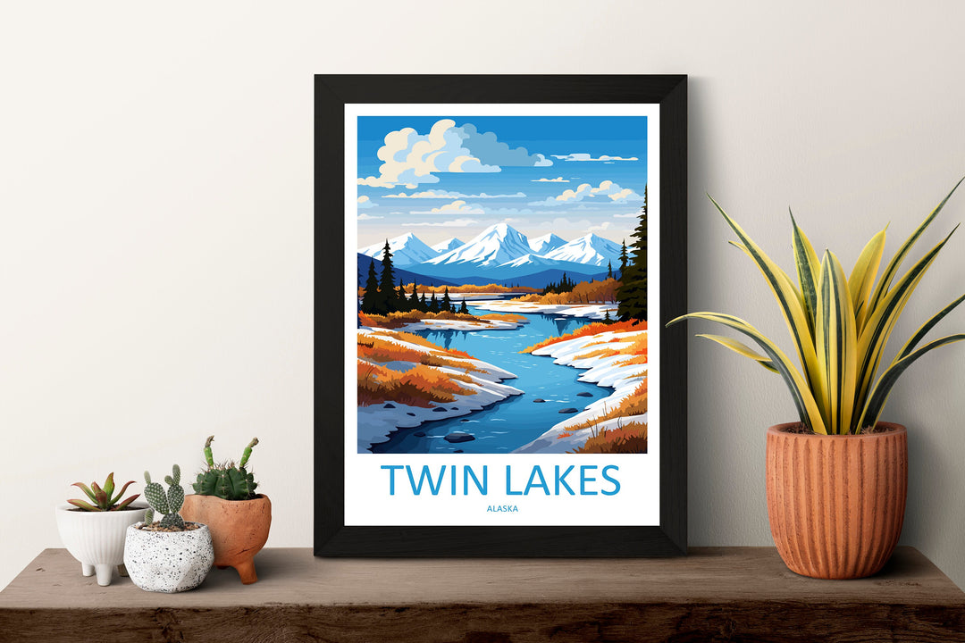 Twin Lakes Travel Print Wall Art Twin Lakes Wall Hanging Home Décor Twin Lakes Gift Art Lovers Alaska Art Lover Gift Twin Lakes Poster