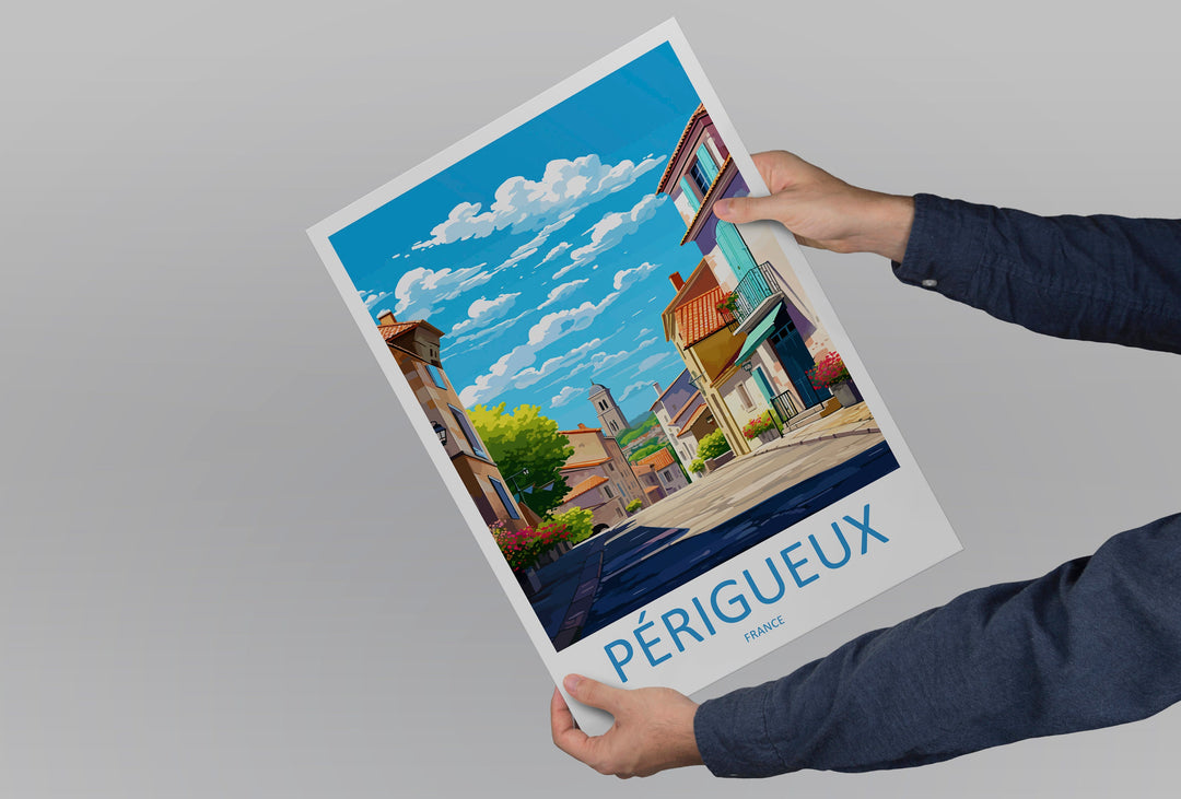 Périgueux Travel Print Wall Art Périgueux Wall Hanging Home Décor Périgueux Gift Art Lovers France Art Lover Gift Périgueux Print