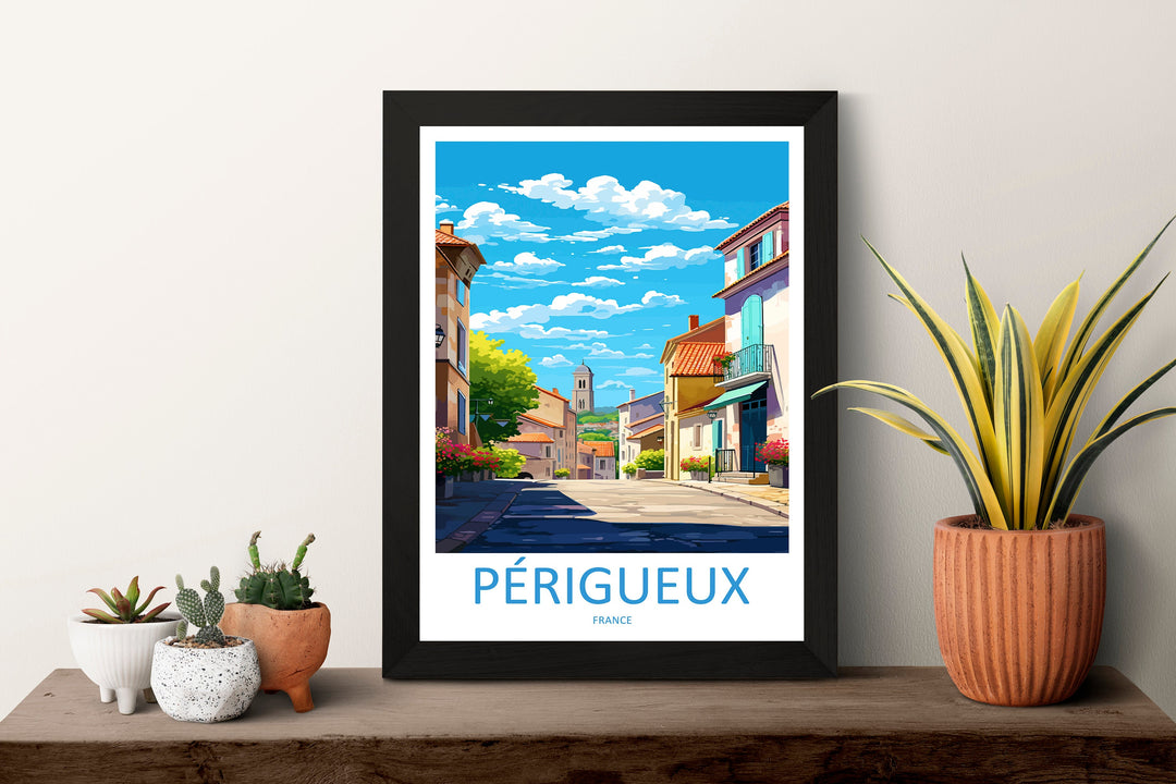 Périgueux Travel Print Wall Art Périgueux Wall Hanging Home Décor Périgueux Gift Art Lovers France Art Lover Gift Périgueux Print