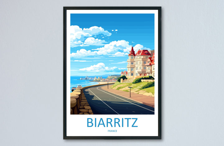 Biarritz Travel Print Wall Art Biarritz Wall Hanging Home Décor Biarritz Gift Art Lovers France Art Lover Gift Biarritz Poster
