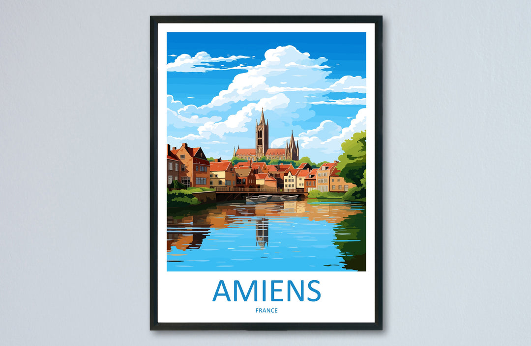 Amiens Travel Print Wall Art Amiens Wall Hanging Home Décor Amiens Gift Art Lovers France Art Lover Gift Amiens Poster