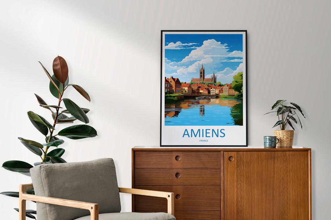 Amiens Travel Print Wall Art Amiens Wall Hanging Home Décor Amiens Gift Art Lovers France Art Lover Gift Amiens Poster