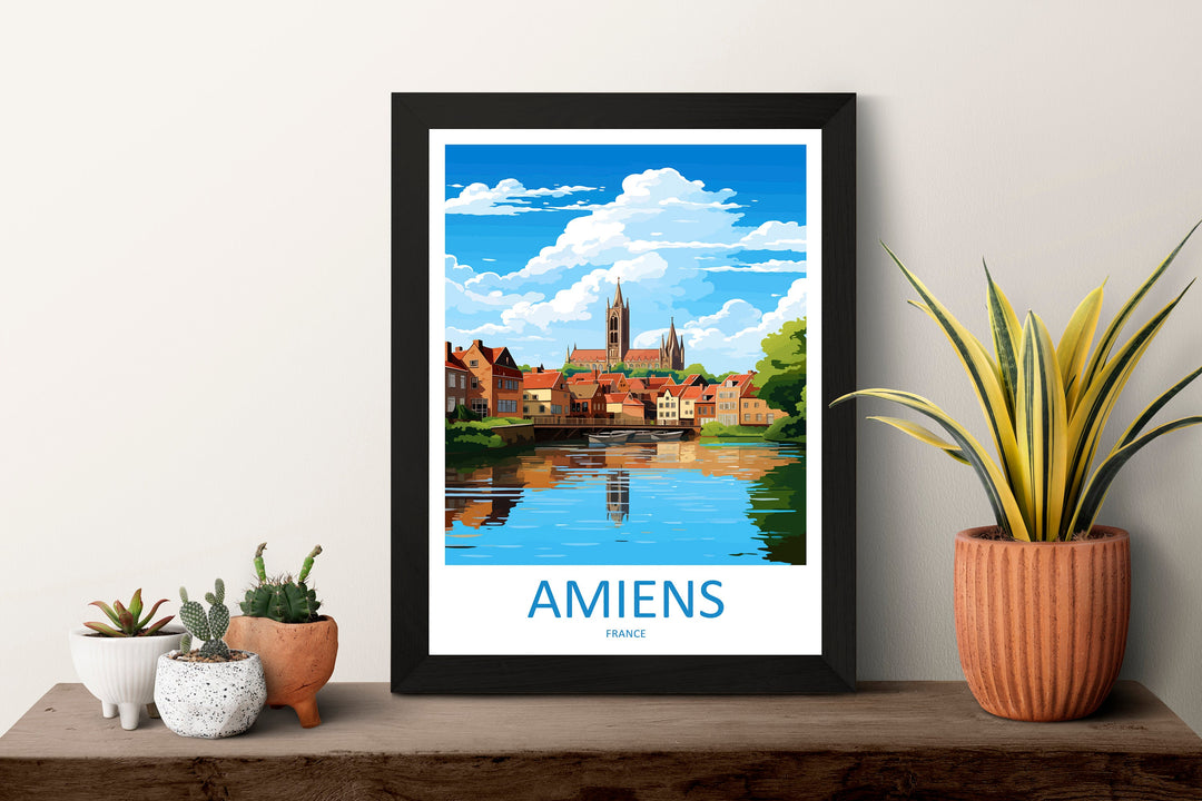 Amiens Travel Print Wall Art Amiens Wall Hanging Home Décor Amiens Gift Art Lovers France Art Lover Gift Amiens Poster