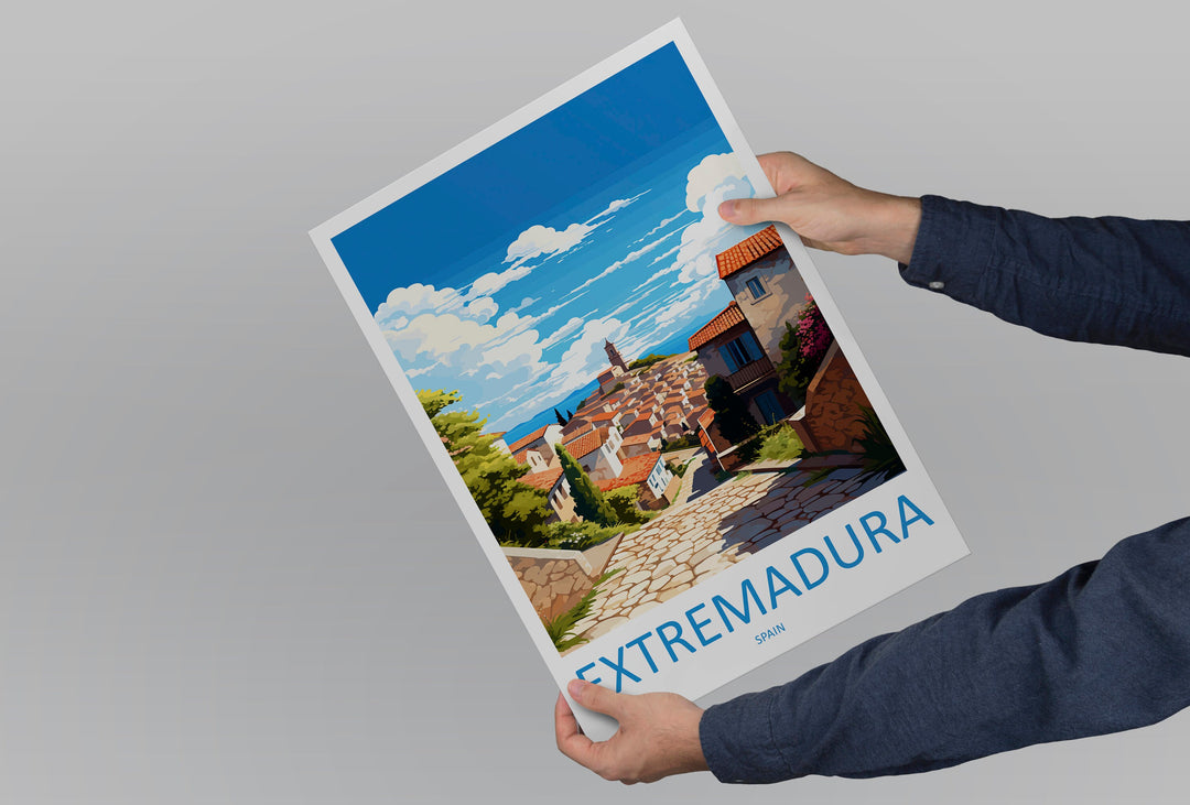 Extremadura Travel Print Wall Art Extremadura Wall Hanging Home Décor Extremadura Gift Art Lovers Spain Art Lover Gift Extremadura Print