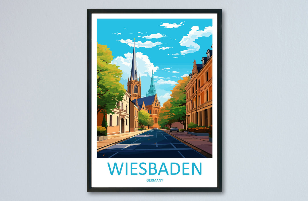 Wiesbaden Travel Print Wall Art Wiesbaden Wall Hanging Home Decor Wiesbaden Gift Art Lovers Wall Art Print Art Wiesbaden Germany