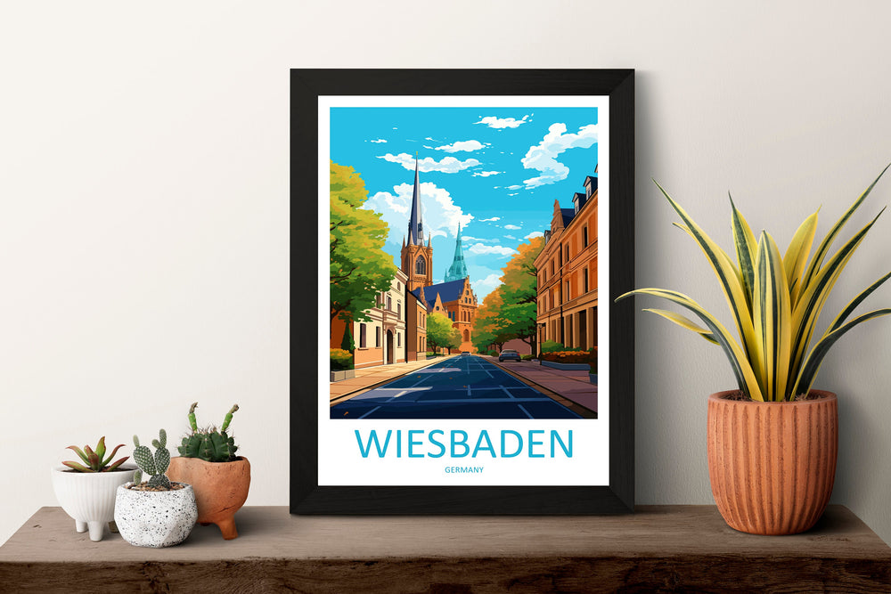 Wiesbaden Travel Print Wall Art Wiesbaden Wall Hanging Home Decor Wiesbaden Gift Art Lovers Wall Art Print Art Wiesbaden Germany