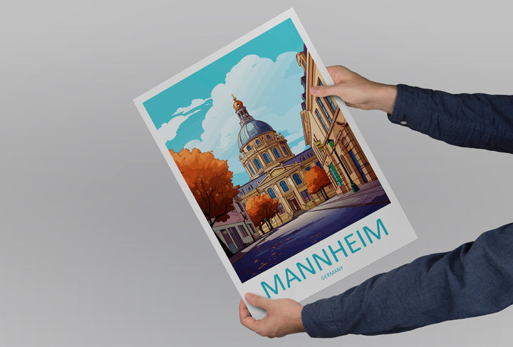 Mannheim Travel Print Wall Art Mannheim Wall Hanging Home Decoration Mannheim Gift Art Lovers Wall Art Print Art Mannheim Germany Poster
