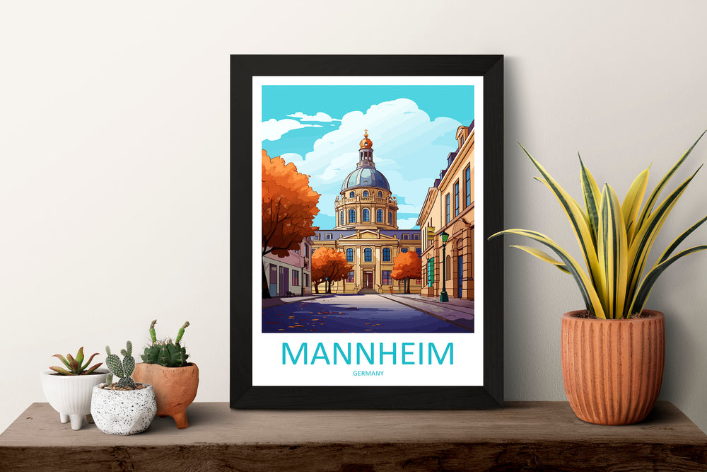 Mannheim Travel Print Wall Art Mannheim Wall Hanging Home Decoration Mannheim Gift Art Lovers Wall Art Print Art Mannheim Germany Poster