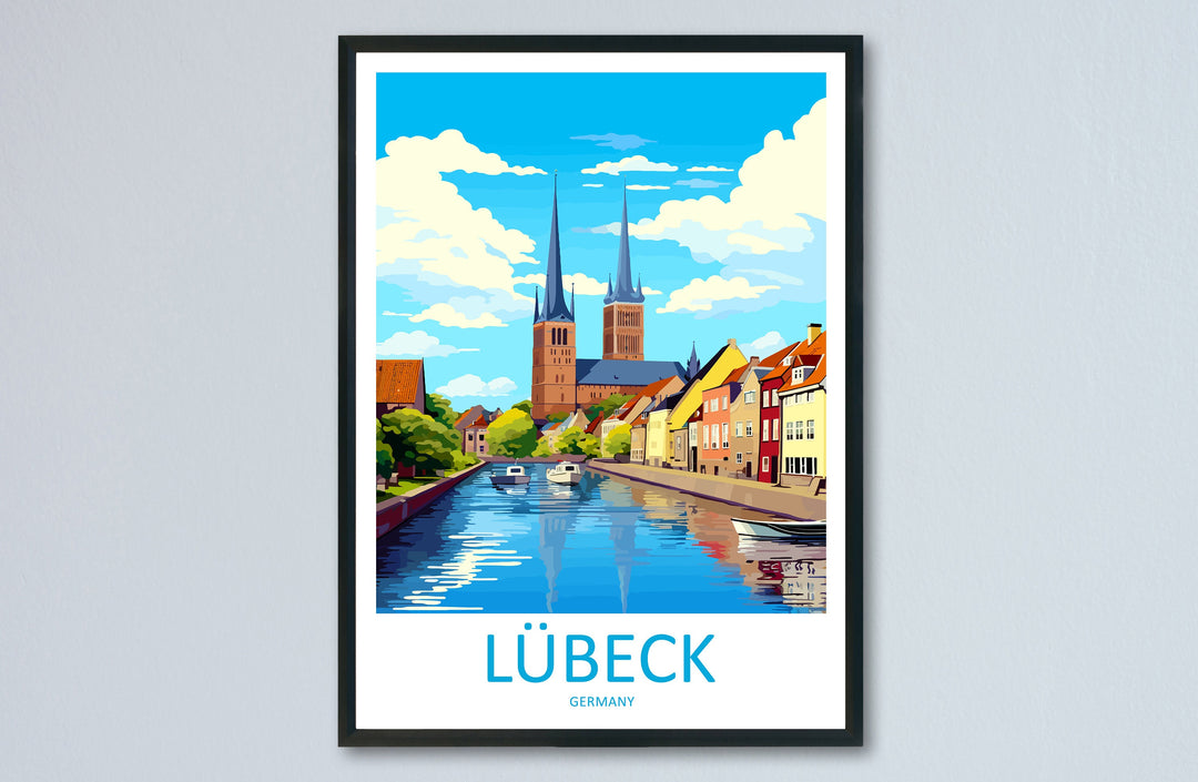 Lübeck Travel Print Wall Art Lübeck Wall Hanging Home Decoration Lübeck Gift Art Lovers Wall Art Print Art Lübeck Germany Poster