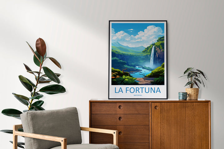 La Fortuna Waterfall Travel Print Wall Art La Fortuna Waterfall Wall Hanging Home Décor La Fortuna Waterfall Gift Art Lovers