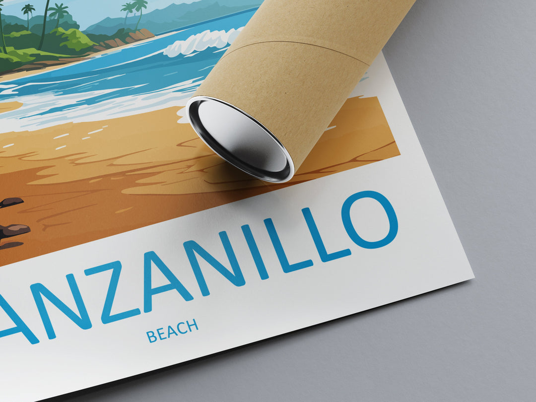 Manzanillo Beach Travel Print Wall Art Manzanillo Beach Wall Hanging Home Décor Manzanillo Beach Gift Art Costa Rica