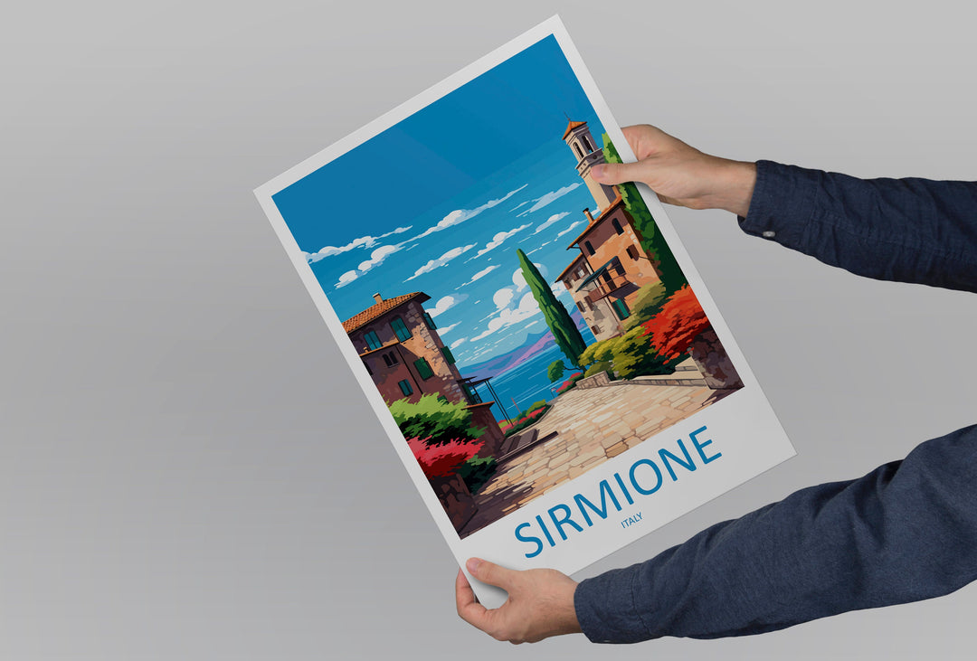 Sirmione Travel Print Wall Art Sirmione Italy Wall Hanging Home Decor Sirmione Gift Art Lovers Wall Art Print Sirmione Italy