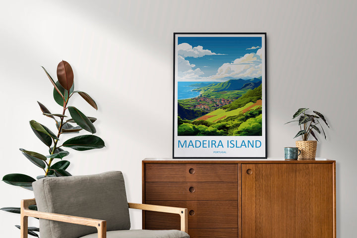 Madeira Travel Print Wall Art Madeira Wall Hanging Home Décor Madeira Gift Art Lovers Portugal Art Lover Gift Madeira Poster