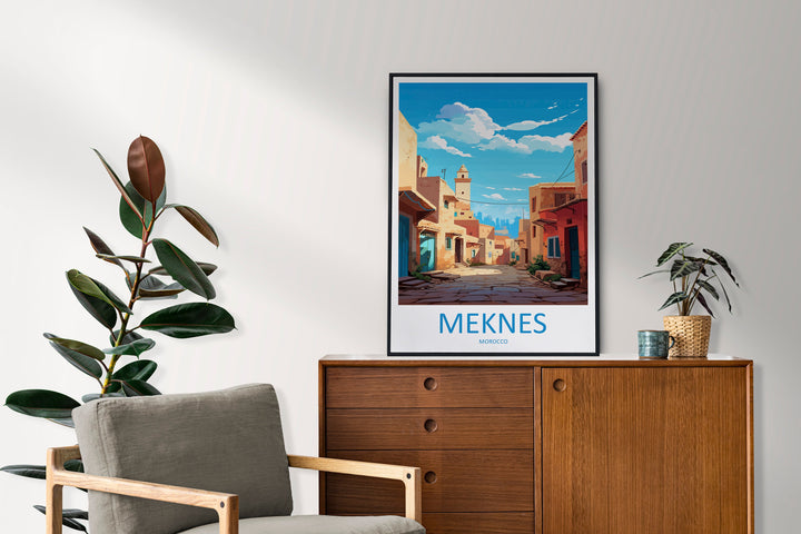 Meknes Travel Print Wall Art Meknes Wall Hanging Home Décor Meknes Gift Art Lovers Morocco Art Lover Gift Wall Art Morocco Art