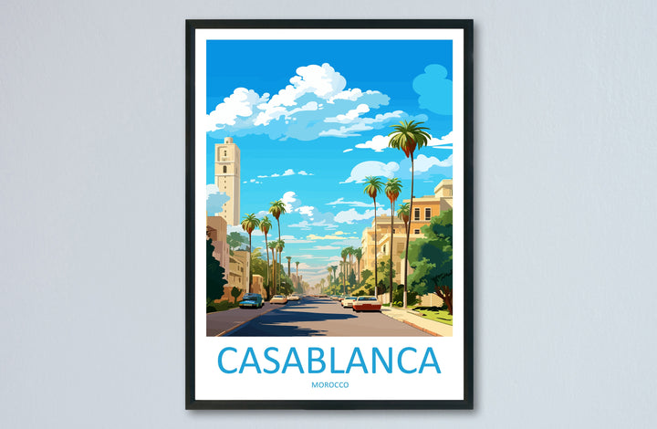 Casablanca Travel Print Wall Art Casablanca Wall Hanging Home Décor Casablanca Gift Art Lovers Morocco Art Lover Gift Wall Art Morocco Art
