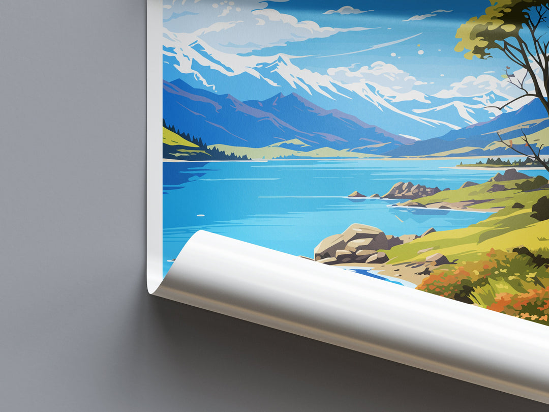 Wanaka Travel Print Wall Art Wanaka Wall Hanging Home Décor Wanaka Gift Art Lovers New Zealand Art Lover Gift Print Wanaka New Zealand Art