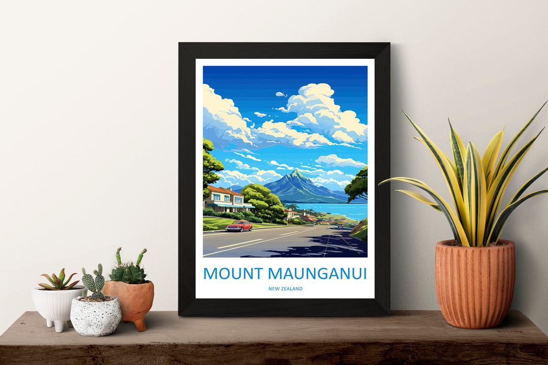 Mount Maunganui Travel Print Wall Art Mount Maunganui Wall Hanging Home Décor Mount Maunganui Gift Art Lovers New Zealand Art Lover Gift