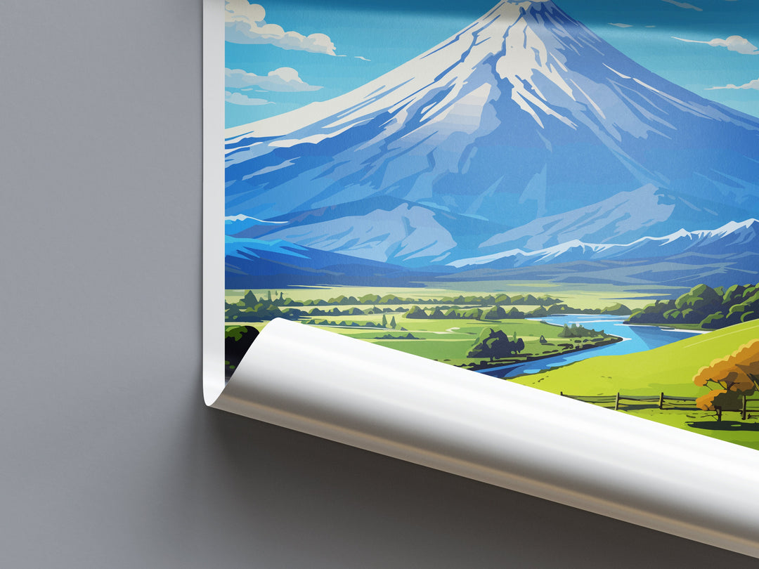 Mount Taranaki Travel Print Wall Art Mount Taranaki Wall Hanging Home Décor Mount Taranaki Gift Art Lovers New Zealand Art Lover Gift