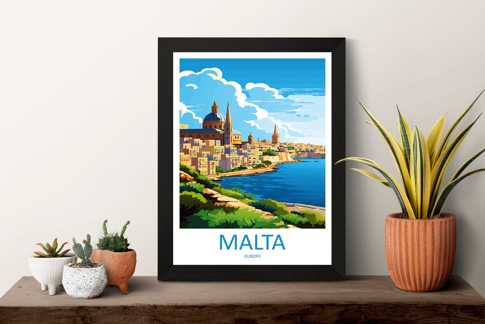 Malta Travel Print Wall Art Malta Wall Hanging Home Décor Malta Gift Art Lovers Malta Art Gift Lover Print
