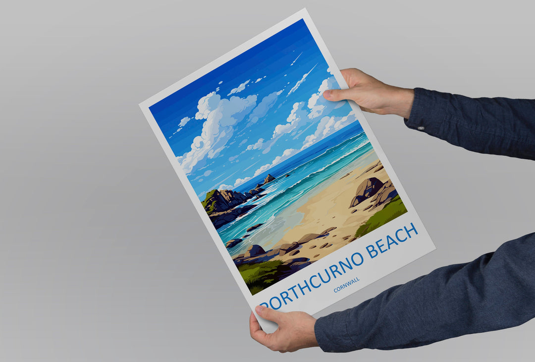 Porthcurno Beach Travel Print Wall Art Porthcurno Wall Hanging Home Décor Porthcurno Gift Art Lovers Cornwall Art Porthcurno Wall Art