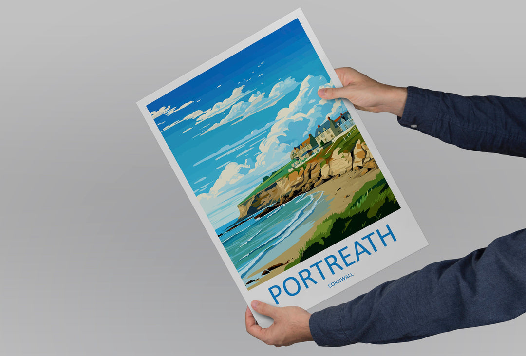 Portreath Travel Print Wall Art Portreath Wall Hanging Home Décor Portreath Gift Art Lovers Cornwall Art Portreath Wall Art
