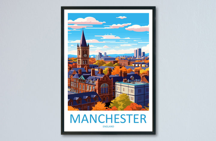 Manchester Travel Print Wall Art Manchester Wall Hanging Home Décor Manchester Gift Art Lovers England Art Lover Gift Manchester Travel Art