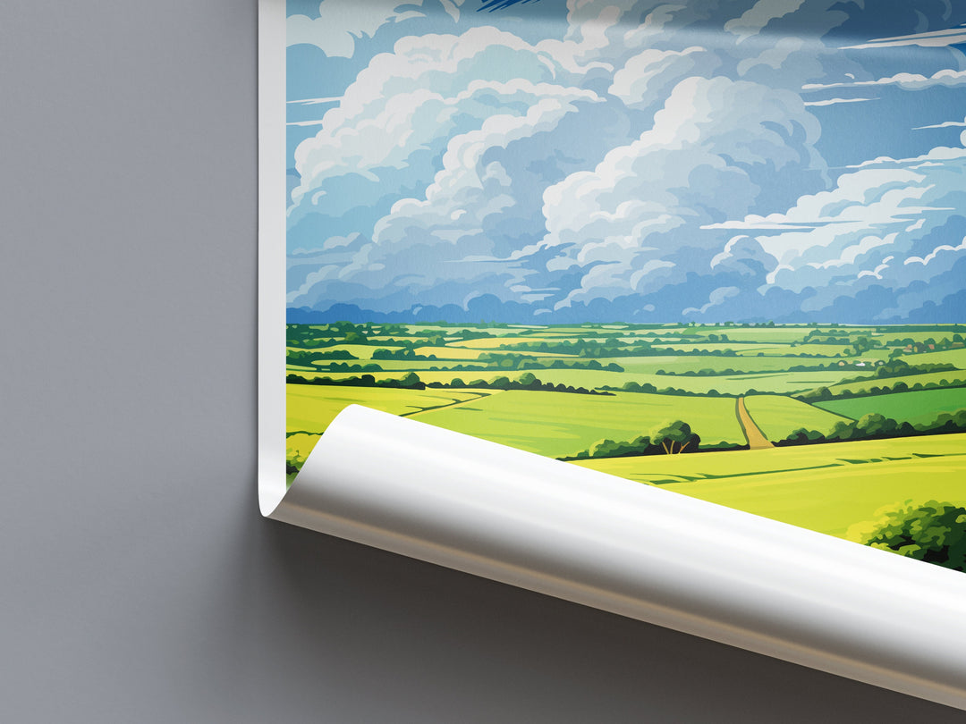 Lincolnshire Wolds Travel Print Wall Art Lincolnshire Wolds Wall Hanging Home Decor Lincolnshire Wolds Gift Art Lovers Wall Art AONB Print