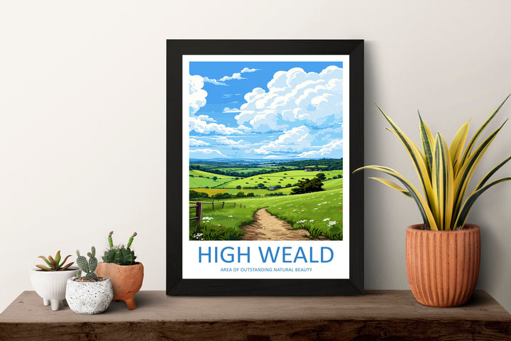 High Weald Travel Print Wall Art High Weald Wall Hanging Home Decor High Weald Gift Art Lovers Wall Art AONB Print