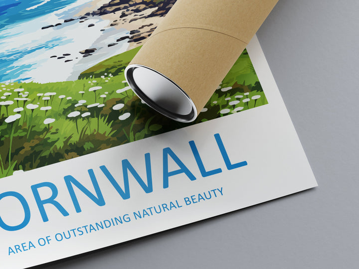 Cornwall Travel Print Wall Art Cornwall Wall Hanging Home Decor Cornwall Gift Art Lovers Wall Art AONB Print