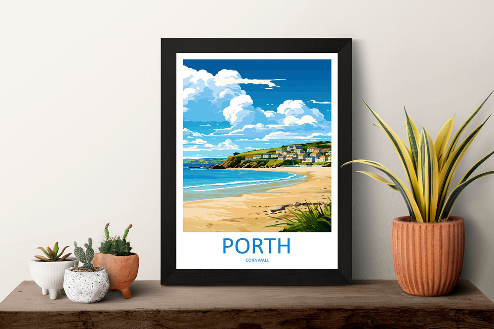 Porth Travel Print Wall Art Porth Wall Hanging Home Décor Porth Gift Art Lovers Cornwall Art Porth Gift