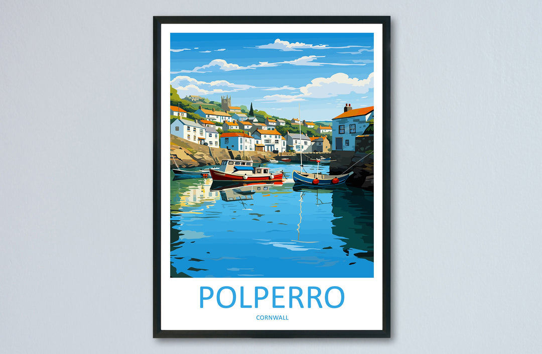Polperro Travel Print Wall Art Polperro Wall Hanging Home Décor Polperro Gift Art Lovers Cornwall Art Polperro Gift