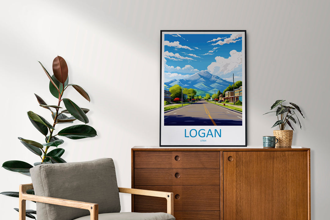 Logan Travel Print Wall Art Logan Wall Hanging Home Décor Logan Gift Art Lovers Utah Art Lover Gift Travel Poster