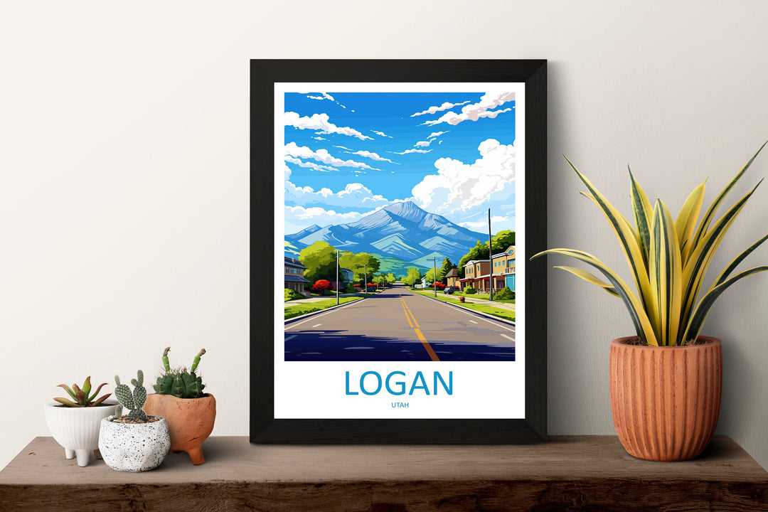 Logan Travel Print Wall Art Logan Wall Hanging Home Décor Logan Gift Art Lovers Utah Art Lover Gift Travel Poster