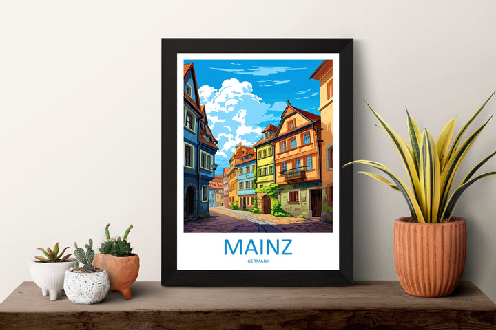 Mainz Travel Print Wall Art Mainz Wall Hanging Home Decoration Mainz Gift Art Lovers Wall Art Print Art Mainz Germany Poster