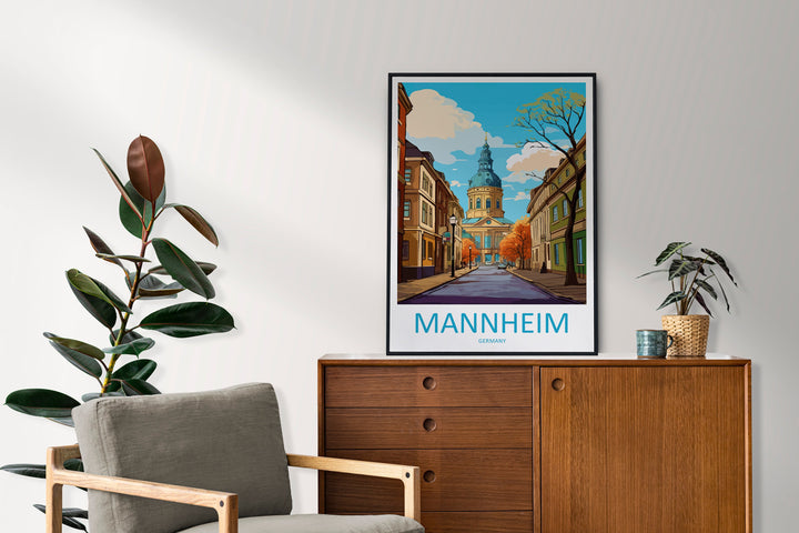 Mannheim Travel Print Wall Art Mannheim Wall Hanging Home Decoration Mannheim Gift Art Lovers Wall Art Print Art Mannheim Germany Poster