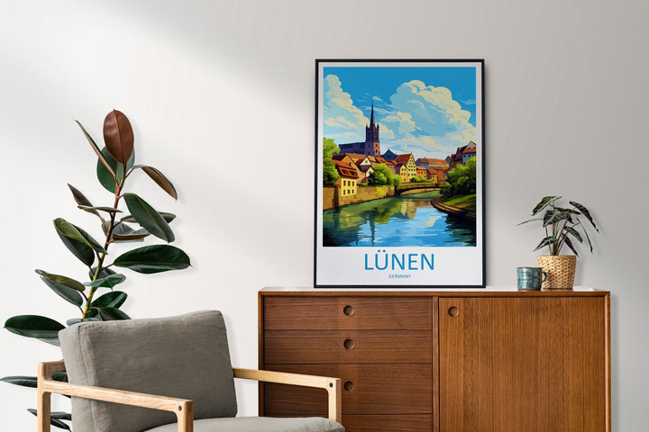 Lünen Travel Print Wall Art Lünen Wall Hanging Home Decoration Lünen Gift Art Lovers Wall Art Print Art Lünen Germany Poster