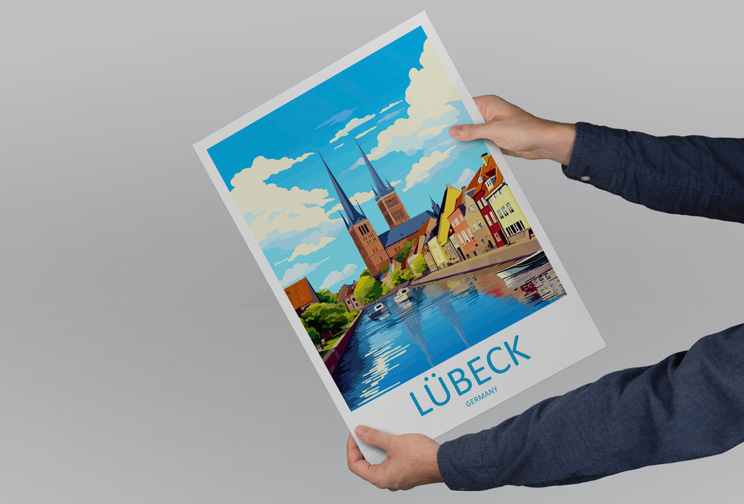 Lübeck Travel Print Wall Art Lübeck Wall Hanging Home Decoration Lübeck Gift Art Lovers Wall Art Print Art Lübeck Germany Poster