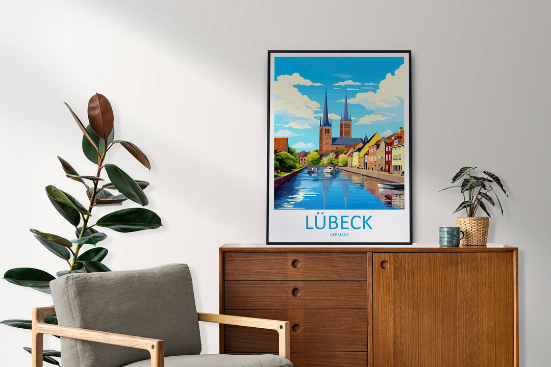 Lübeck Travel Print Wall Art Lübeck Wall Hanging Home Decoration Lübeck Gift Art Lovers Wall Art Print Art Lübeck Germany Poster