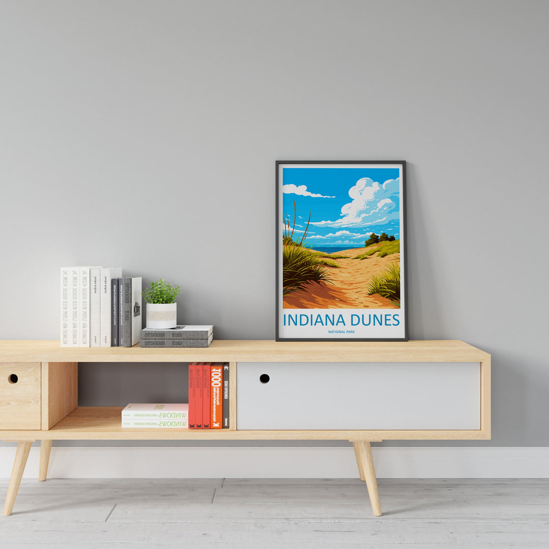 Indiana Dunes Travel Print Wall Art Indiana Dunes Wall Hanging Home Decor National Park Gift Indiana Dunes Lovers National Park Art