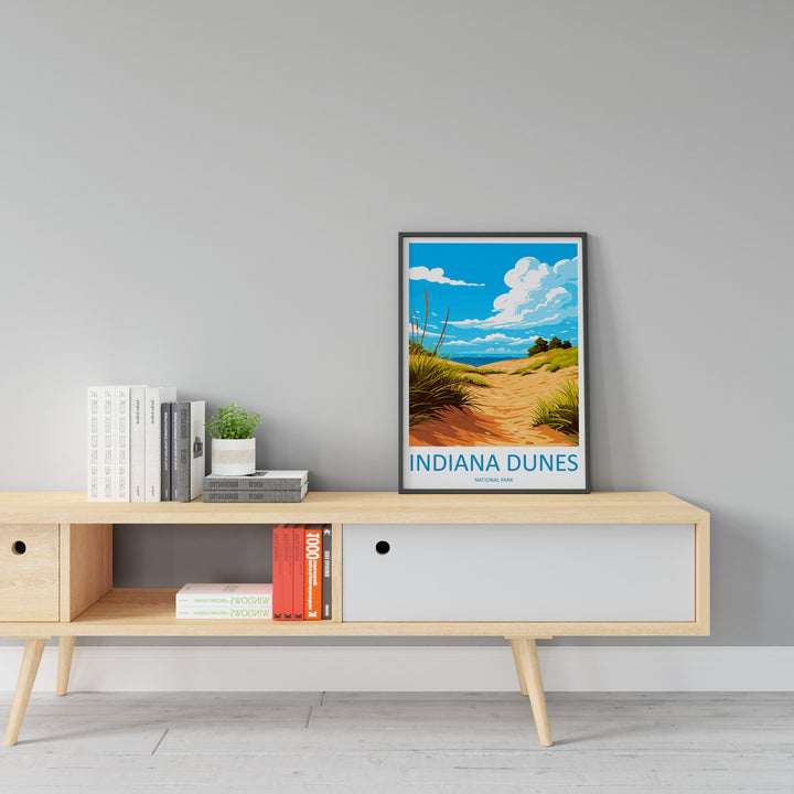 Indiana Dunes Travel Print Wall Art Indiana Dunes Wall Hanging Home Decor National Park Gift Indiana Dunes Lovers National Park Art