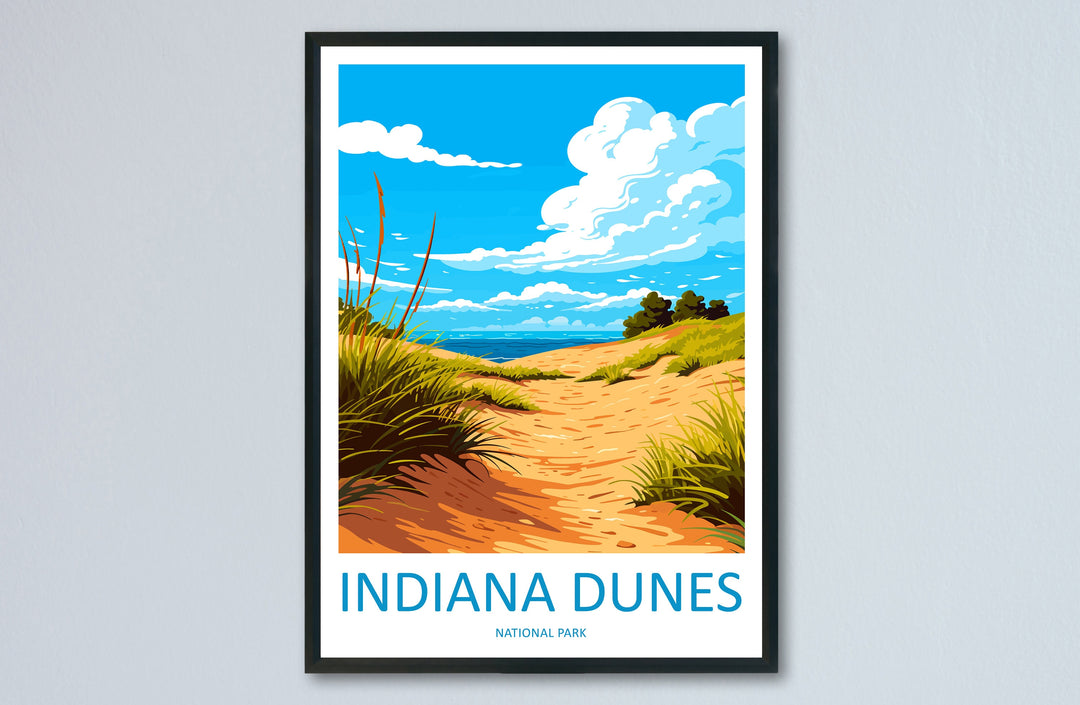 Indiana Dunes Travel Print Wall Art Indiana Dunes Wall Hanging Home Decor National Park Gift Indiana Dunes Lovers National Park Art