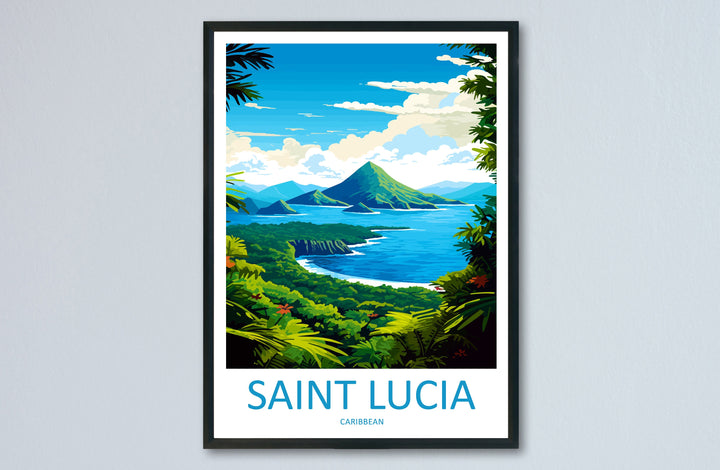 Saint Lucia Travel Print Wall Art Saint Lucia Wall Hanging Home Décor Saint Lucia Gift Art Lovers Wall Art Caribbean Travel Print Poster