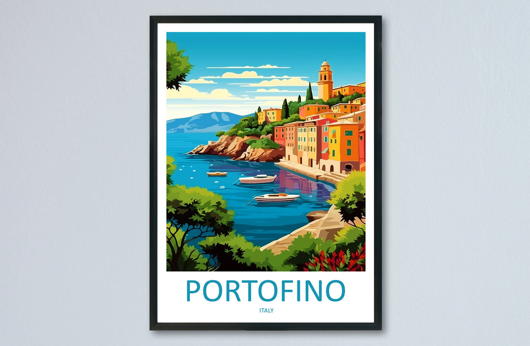 Portofino Travel Print Wall Art Portofino Wall Hanging Home Décor Portofino Gift Art Lovers Italy Art Lover Gift Portofino Print Portofino