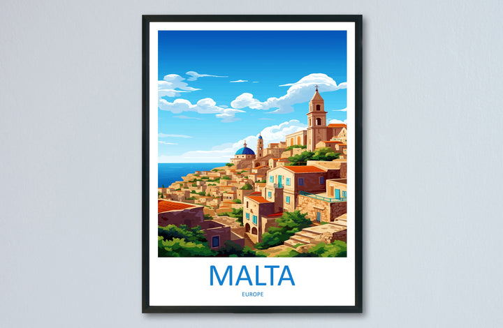 Malta Travel Print Wall Art Malta Wall Hanging Home Décor Malta Gift Art Lovers Malta Art Gift Lover Print
