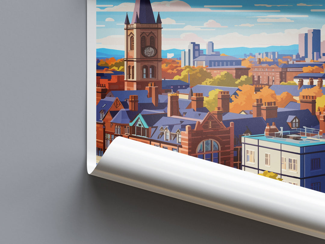 Manchester Travel Print Wall Art Manchester Wall Hanging Home Décor Manchester Gift Art Lovers England Art Lover Gift Manchester Travel Art