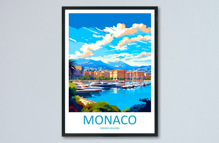 Monaco Travel Print Wall Art Monaco Wall Hanging Home Décor Monaco Gift Art Lovers Monaco Art Lover Gift Monaco Travel Art Wall Gift