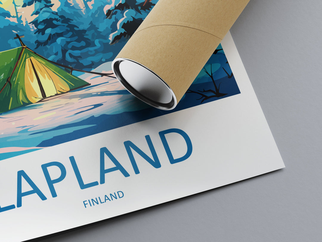 Lapland Travel Print Lapland Home Décor Northern Lights Island Art Print Lapland Wall Print For Finland Gift Wall Hanging Lapland Artwork